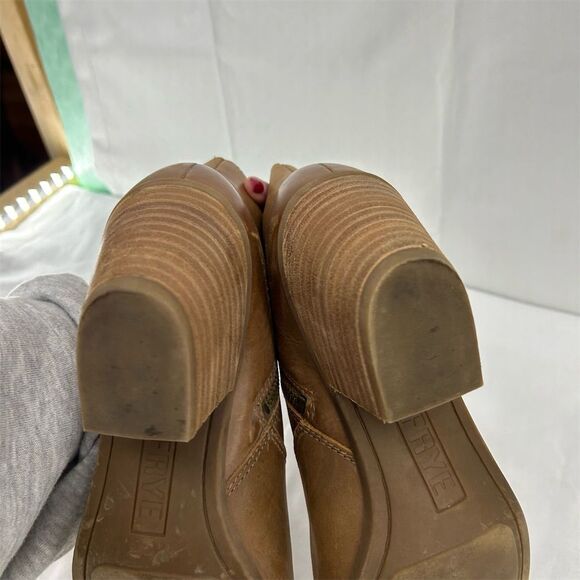 Frye Women's Jennifer Ankle Booties Brown Leather Size 8.5 - Picture 10 of 13